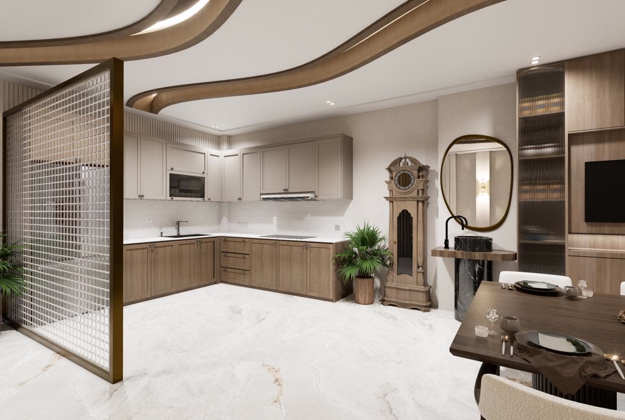 Kitchen + grandfather clock