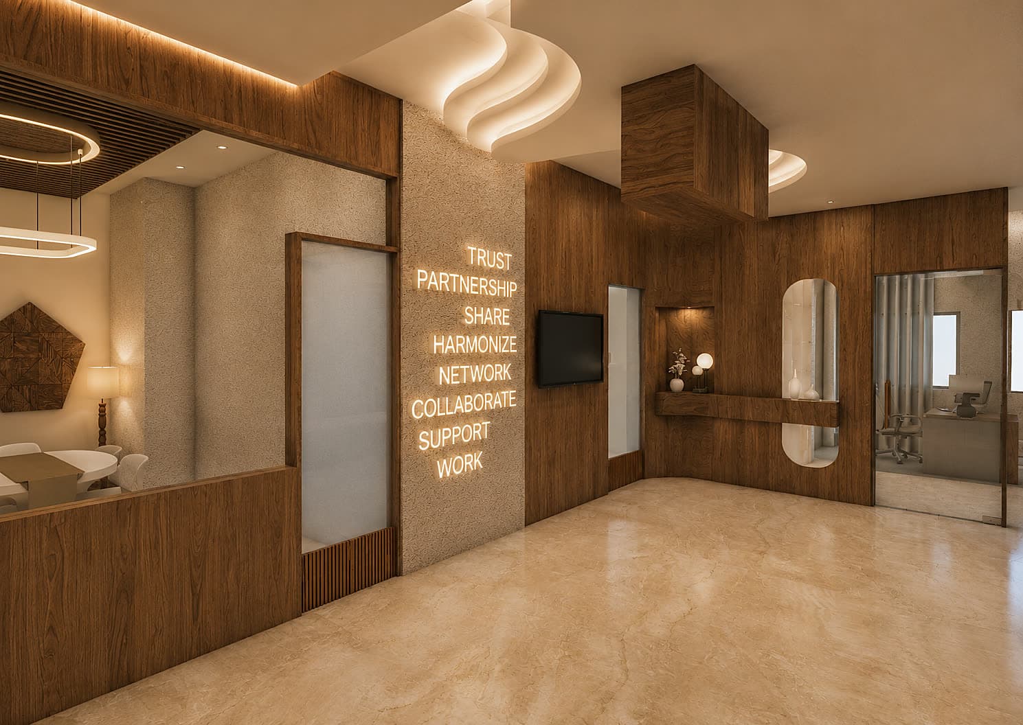 Hallway - values wall