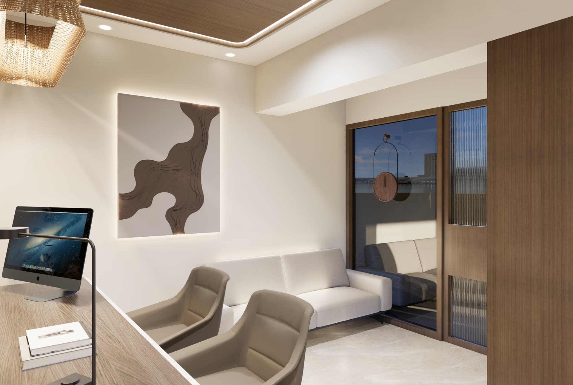 Visitor lounge - relief wall